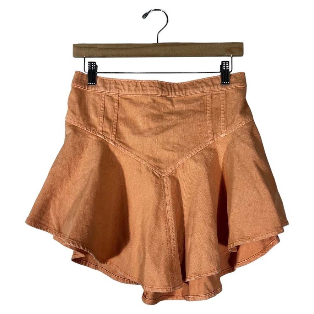 aerie Coral-Orange Flared Mini Skirt